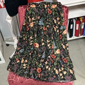 Cider Black Floral Maxi Skirt